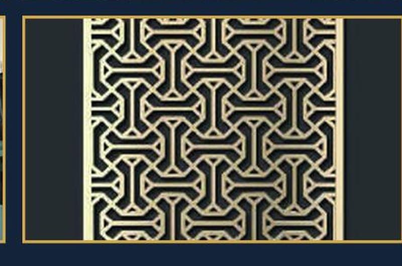 Geometric laser-cut metal pattern